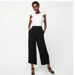 JCrew ColorBlock Sleeveless Ruffle Jumpsuit